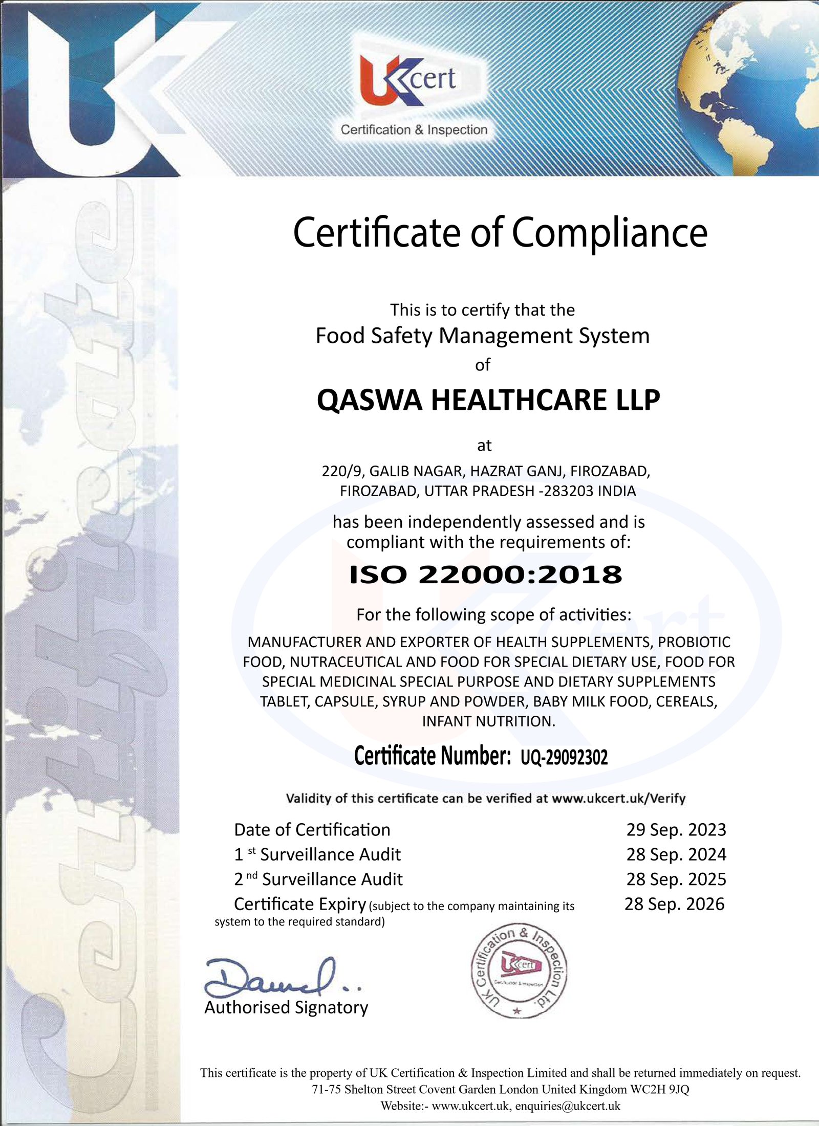 FSMS UK Certification