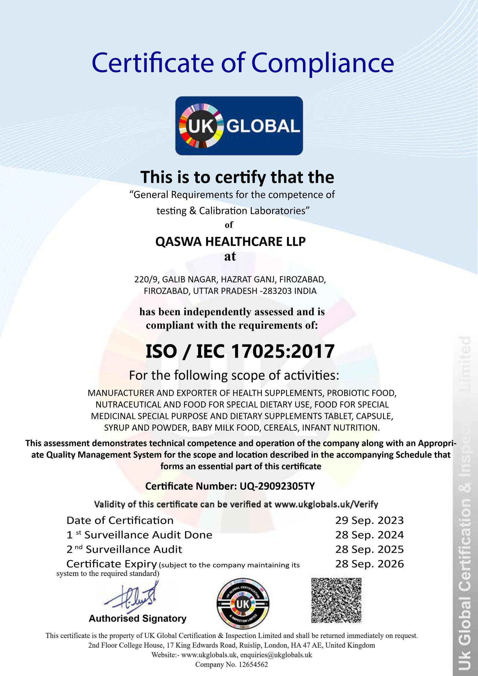 ISO 17025:2017 Certification